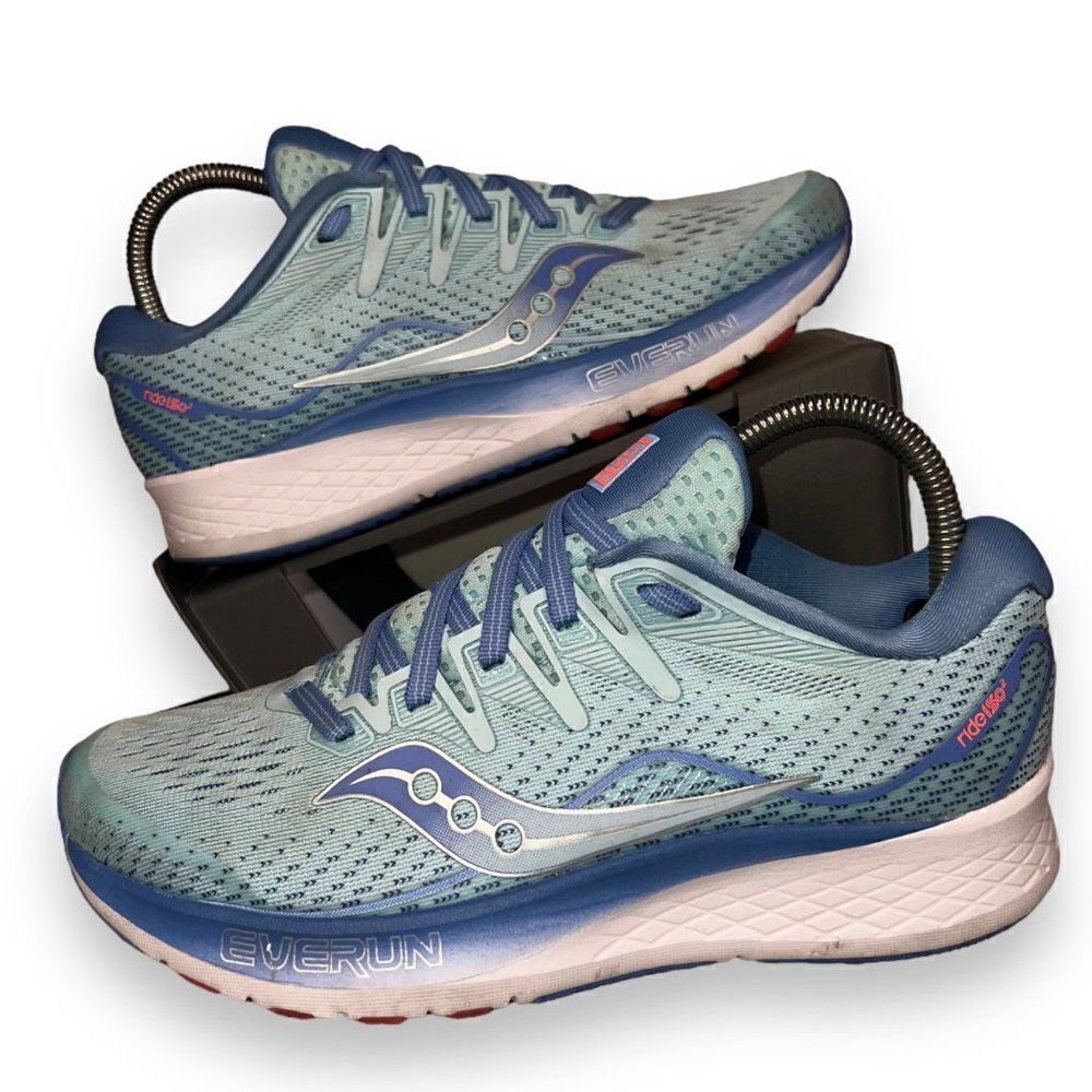 Saucony Ride ISO 2 Running Shoes Blue / Coral‎ S10514-1 Women's 7.5